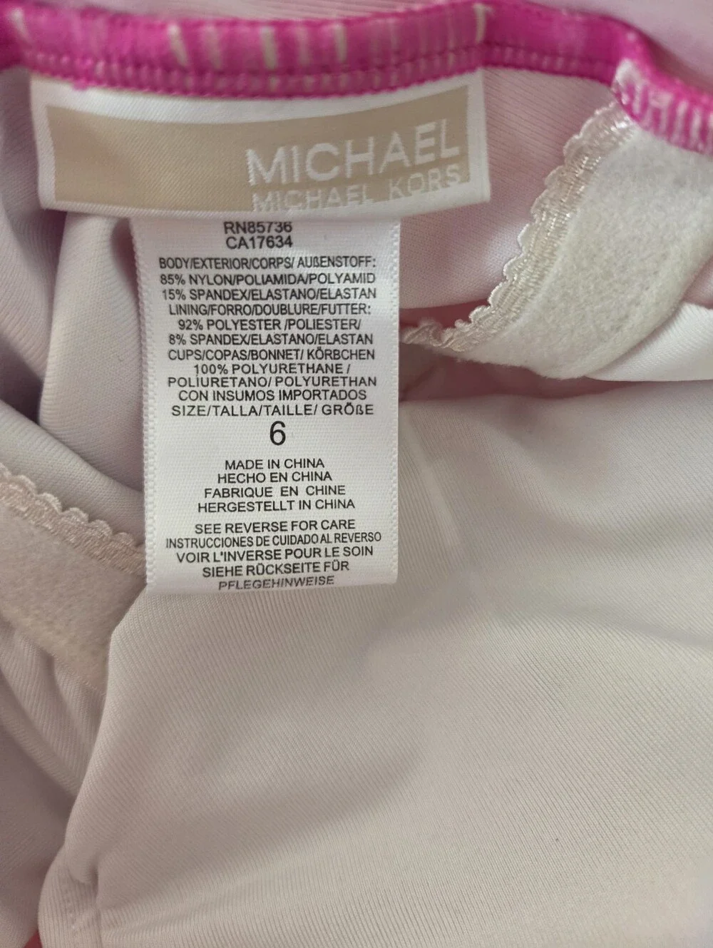 Michael Kors Hot Pink Scoop One-Piece Swimsuit